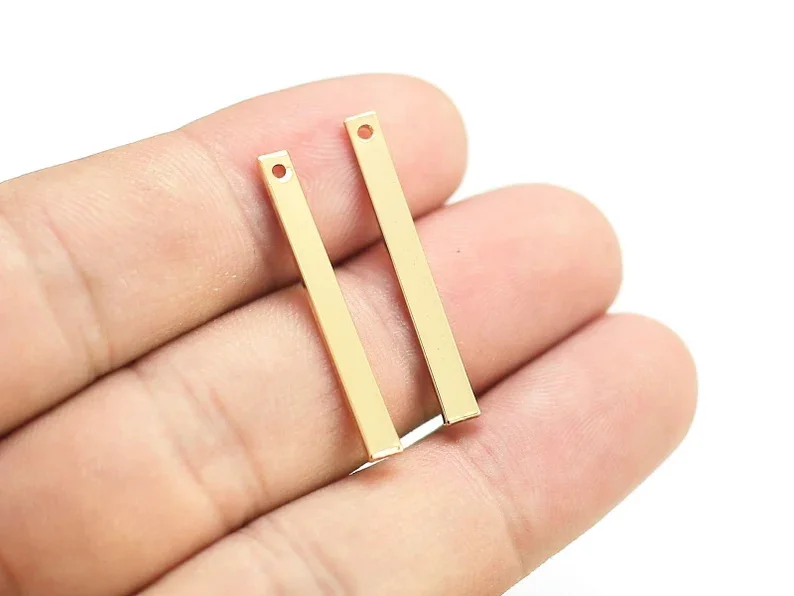 10 шт., аксессуары для сережек, подвеска для ожерелья, 30,5x3,2x1 мм, покрытие из настоящего 14-каратного золота, изготовление ювелирных изделий-G143