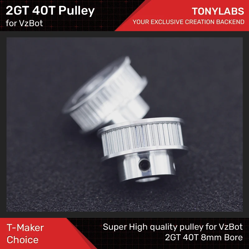 

Pulley RLA40-2GT-6-B-P8-H17 2GT 40 Teeth 6mm Belt 8mm Bore Height 17mm Synchronous
