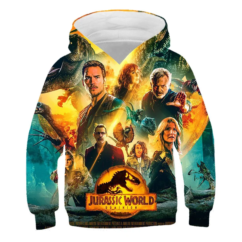 

Jurassic World Dominion Children's Sweatshirts For Autumn Dinosaur Spring Kids Clothes Autumn Spring Toddler Hooded Sport Tops