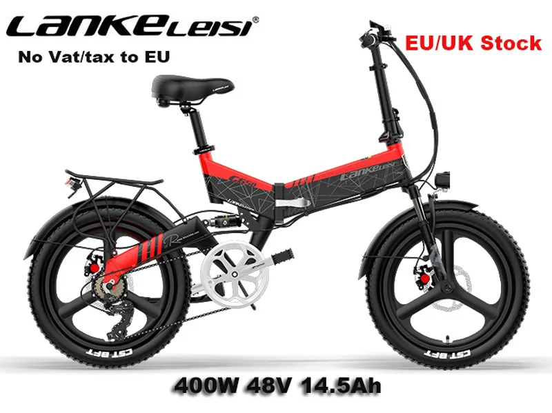 

Складной электрический велосипед Lankeleisi G650, 20 дюймов, 48 В, 400 Вт, Ач, литий-ионная батарея, 5-уровневая педаль, вспомогательная полная подвеска, в наличии EU/UK