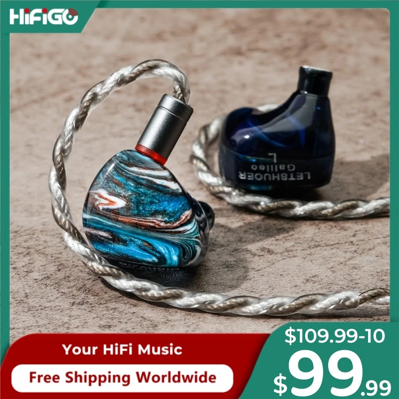 Наушники-вкладыши LETSHUOER x GIZAUDIO Galileo 1DD + 1BA IEMs гибридные Hi-Fi наушники с двойным драйвером и панелями звездного неба HiFiGO