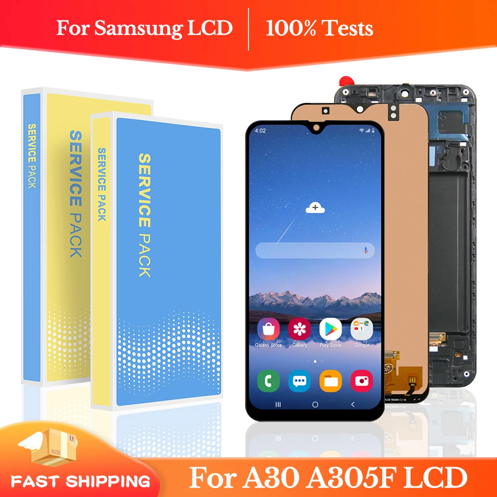 ЖК-дисплей AAA + качества A30 для Samsung Galaxy A30 A305FN ЖК-дисплей A305/DS A305G A305GN дисплей сенсорный экран с рамкой дигитайзер сменный