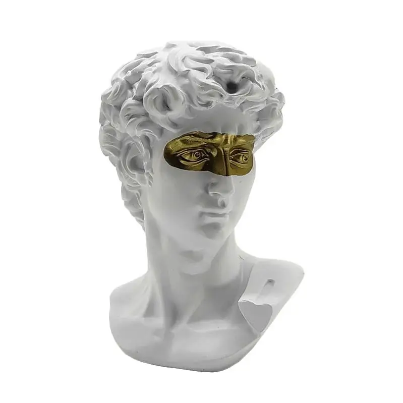 

David Statue, Head Portraits, Michelangelo, Home Decoration, Resin Art Craft Room Decor, Sculpture, White Color
