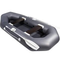 Лодка БАРС 260 надувная из ПВХ зеленая/серая 2-местная гребная длина 2,6м#3