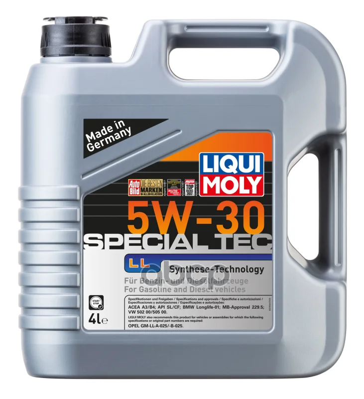 Liqui moly Масло Моторное Special Tec Ll (Leichtlauf Special Ll) 5W-30 (4L) Api Sl/Cf, A3-04/B4-04Opel Gm Ll A025/B025bmw Lon...