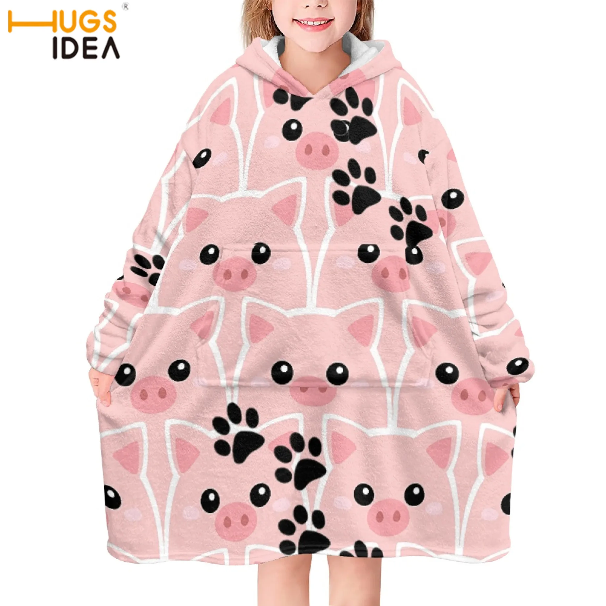 

Худи с мультяшным принтом HUGSIDEA, одеяла для детей, забавная популярная детская одежда с милым рисунком свитшот, теплая плотная толстовка, уст...