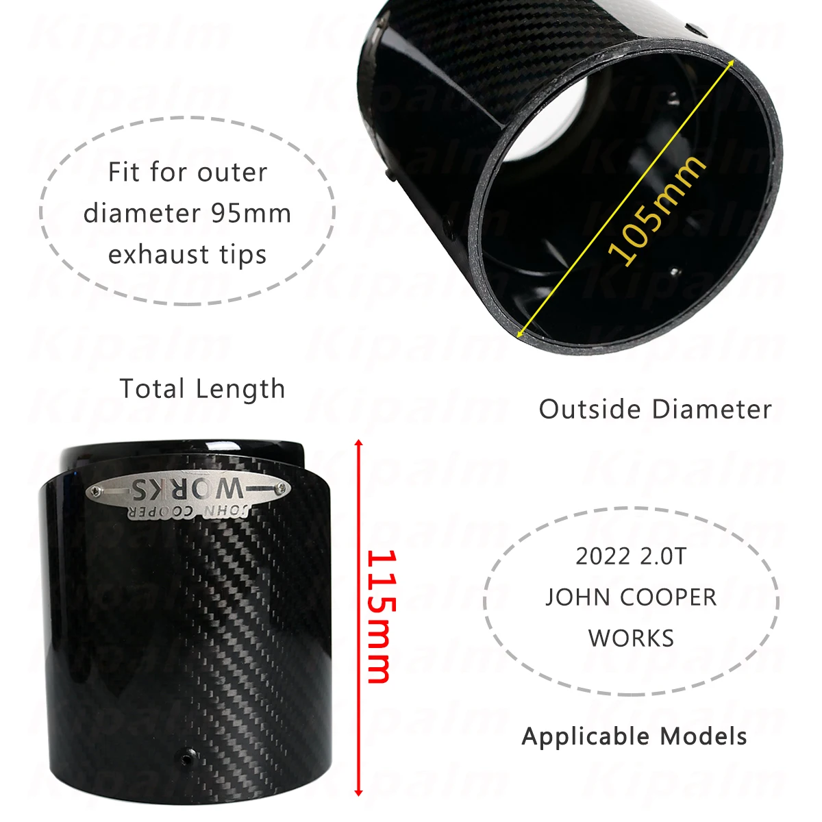 МИНИ-мульферная труба из углеродного волокна саржевый наконечник выхлопной