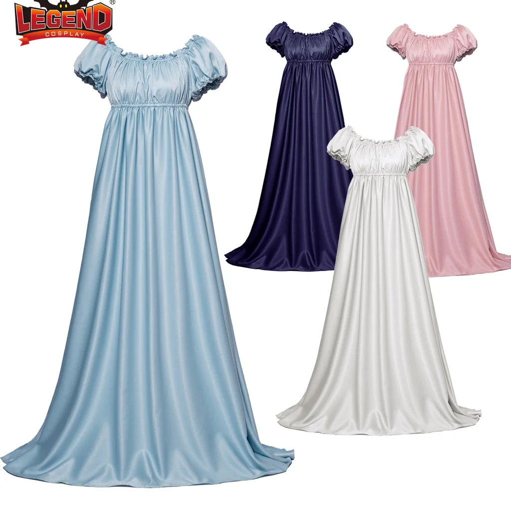 

Blue Bridgerton Daphne Dress Victorian Fancy Gown Regency Era Ball Gown Vintage High Waistline Jane Austen Dress Cosplay Costume