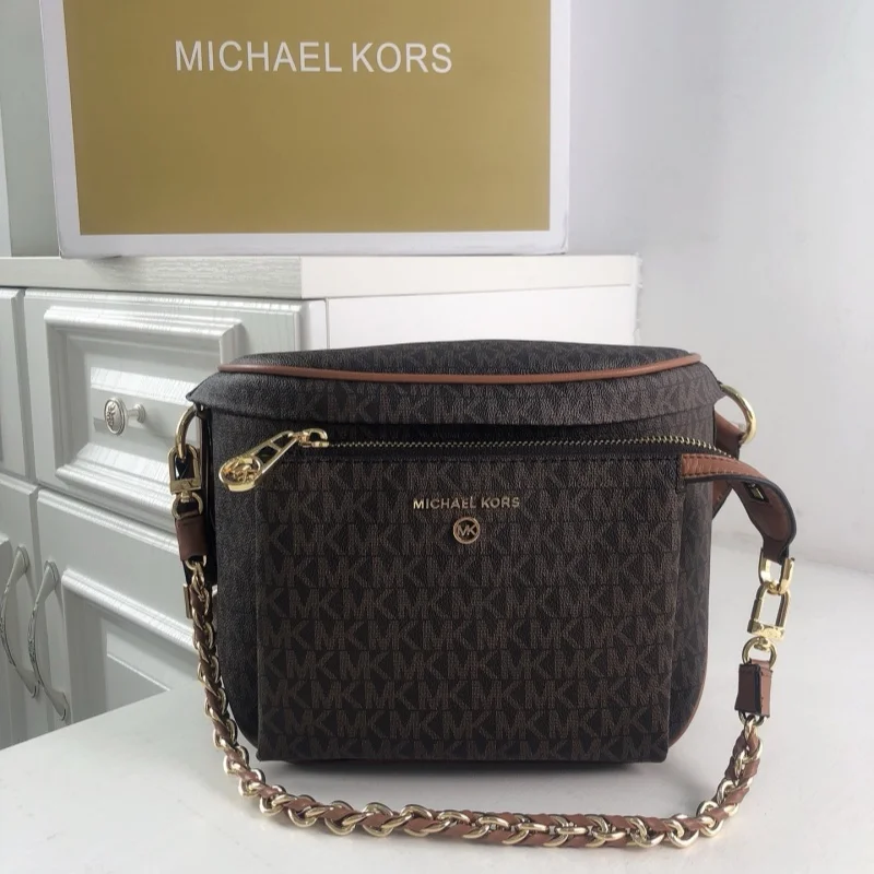 Фото Женская модная и повседневная сумка MICHAEL KORS премиум-класса через плечо, многофункциональная дорожная сумка с цепочкой MK №1