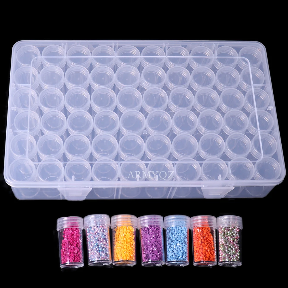 

60/18 Pcs Slot Diamond Painting Accessories Tools Beads Container Kits Storage Organizer Stone Storage Convenience Box