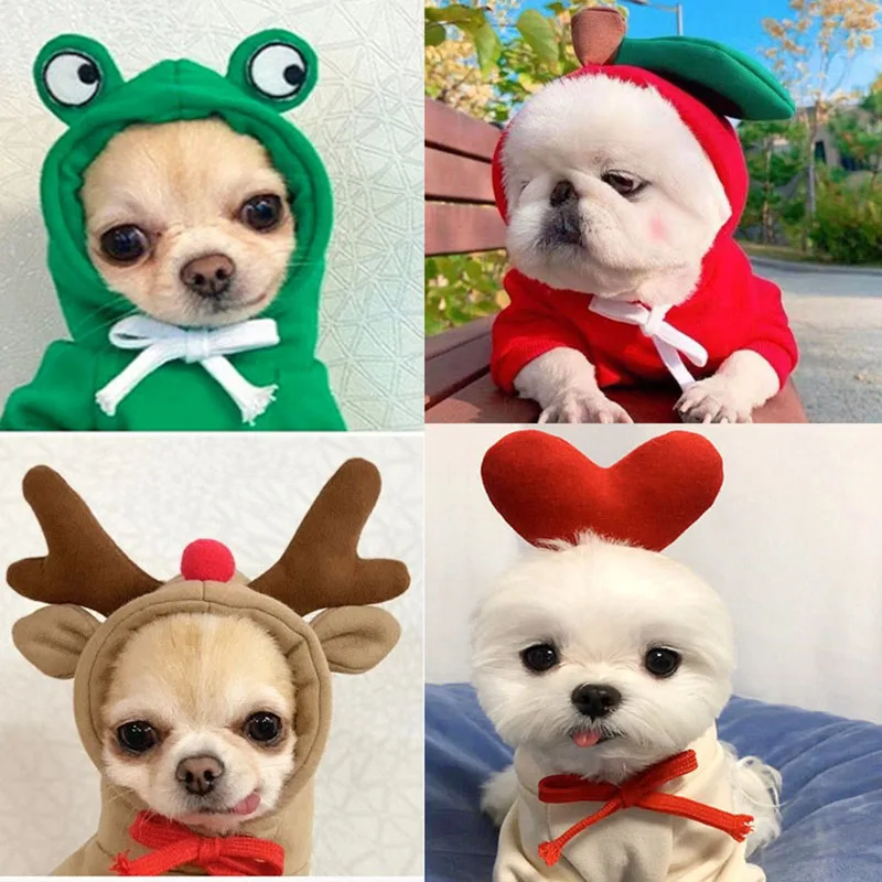 Pet Clothes Dog Hoodies Warm Sweatshirt Coat Puppy Autumn Winter Apparel Jumpsuit with Frog Eye Costume