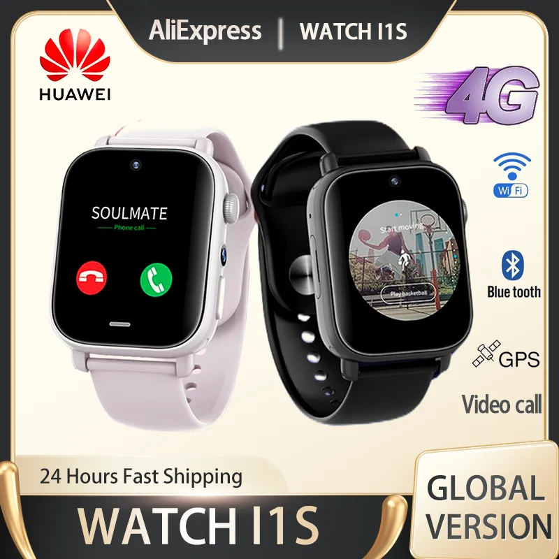 Huawei Smartwatch I1S 4G SIM WIFI NFC Video Call Dual Camera Quad-core GPS Social Media APP Download Android Women Men Watch Pro