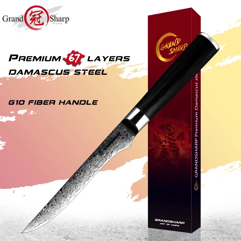 Damascus Boning Knife 5.9 Inch vg10 Japanese Steel Chef Butcher Tools Kitchen Knives 67 Layers |