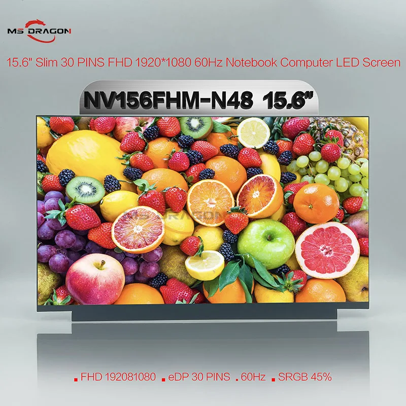

NV156FHM-N45 Fit NV156FHMN48 N49 LP156WFC SPD1 SPC1 SPDZ SPE1 B156HAN02.0 B156HAN02.4 15.6Inch 60Hz FHD 1920*1080 IPS LCD Screen