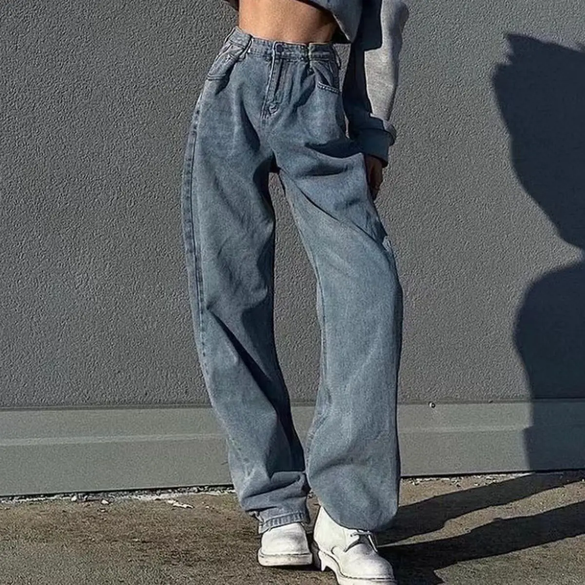 

High Waist Jeans Denim Pant Straight Wide Leg Women Streetwear Y2k Ladies Fashion Korean Style