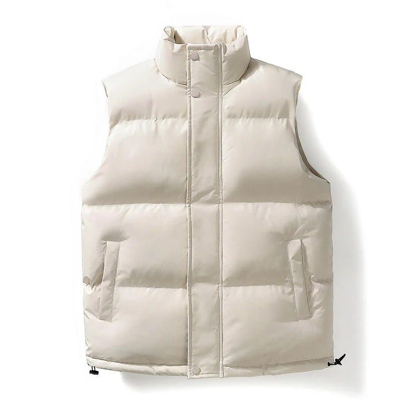 

2022 Autumn Winter New Men Cotton Vest Men's Thickened Vest Casual Stand Collar Brand Sleeveless Jacket Plus Size