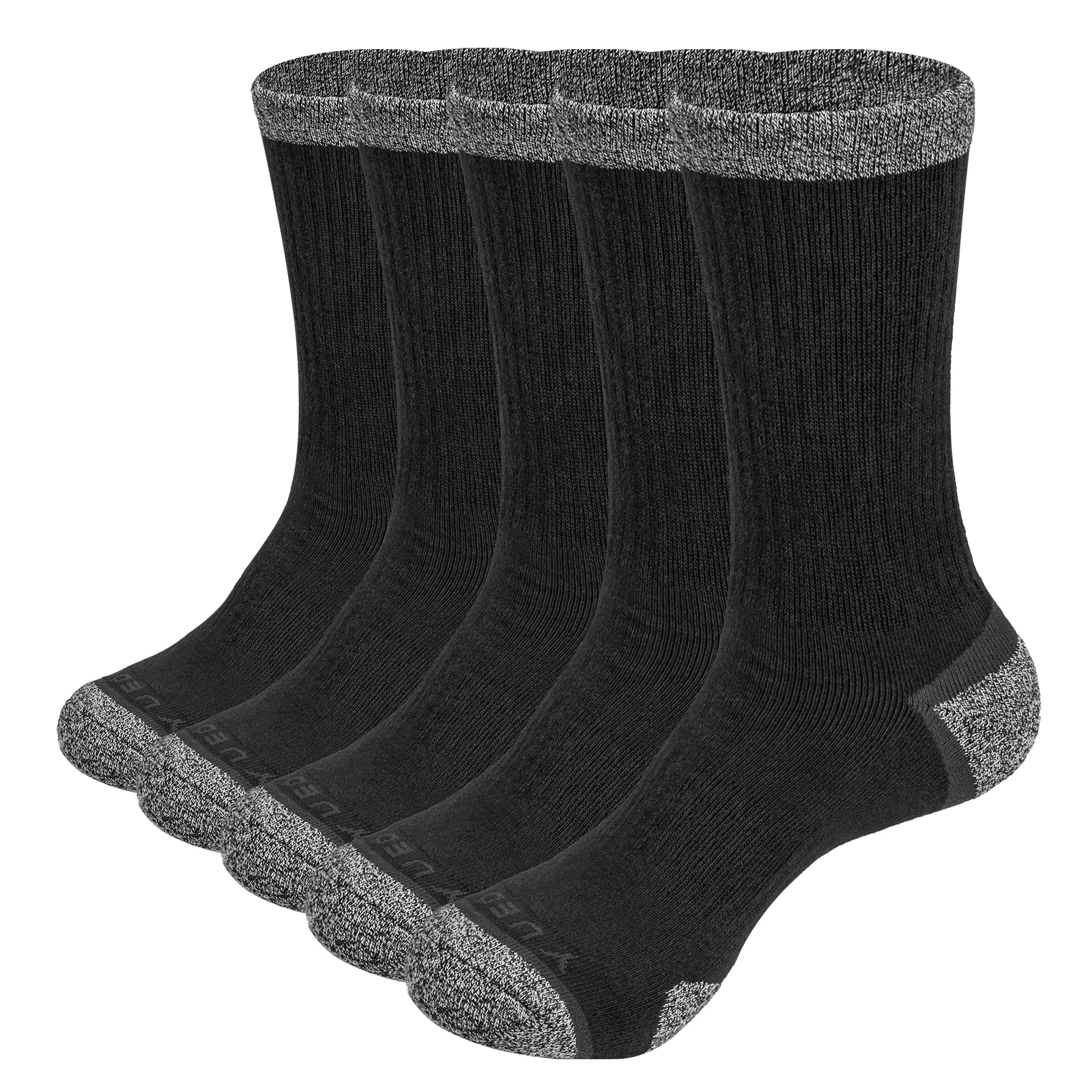 

YUEDGE Men's Terry Cushion Cotton Crew Outdoor Sports Trekking Hiking Socks calcetines Winter Warm Thermal Socks(5 Pairs/Pack)