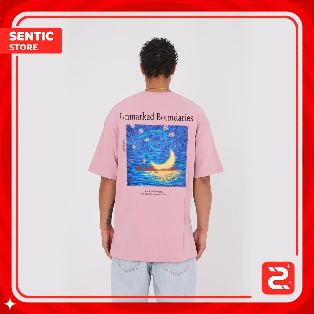 Розовая футболка большого размера с аппликацией &quotUnmarked Borders&quot на лунную