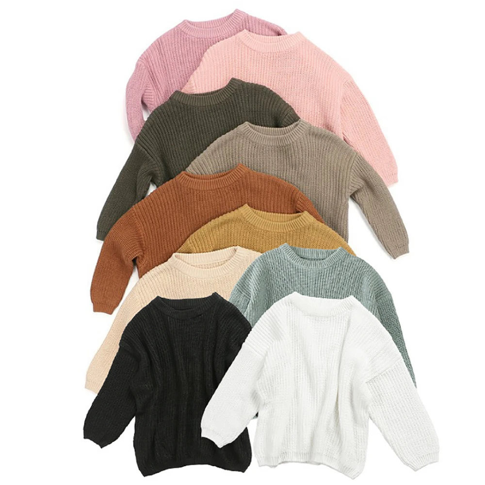 

Baby Boys Girls Clothes Sweaters Autumn Winter New Style 10 Kinds Of Colors Sweaters Cute Pure Color Clothes For Baby Clothing