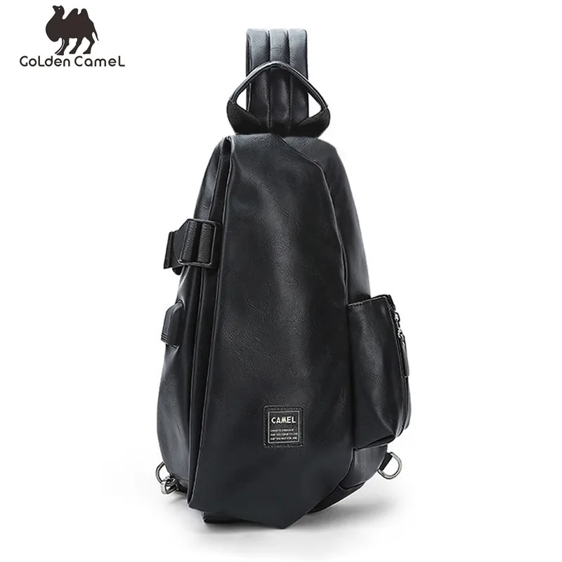 Goldencamel Men Bag Genuine Leather Chest Bag for Men Multifunctional Sports Bags Waterproof Men's Wallet Men Waist Running Bags