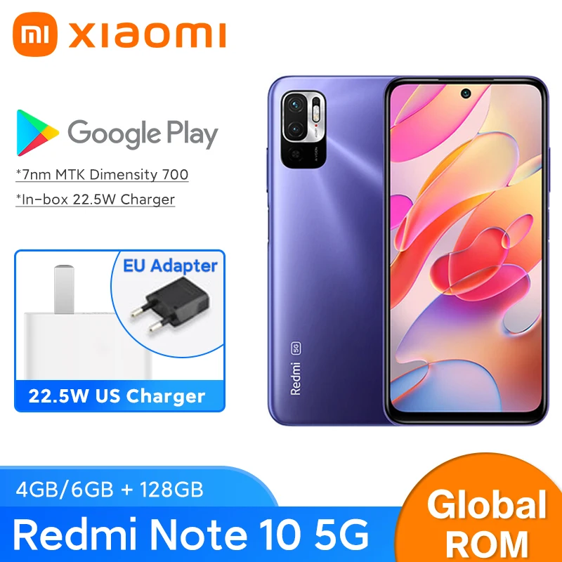 Смартфон Xiaomi Redmi Note 10 с глобальной прошивкой яркость экрана 700 дюйма 7 нм 4 ГБ/6 ГБ/8