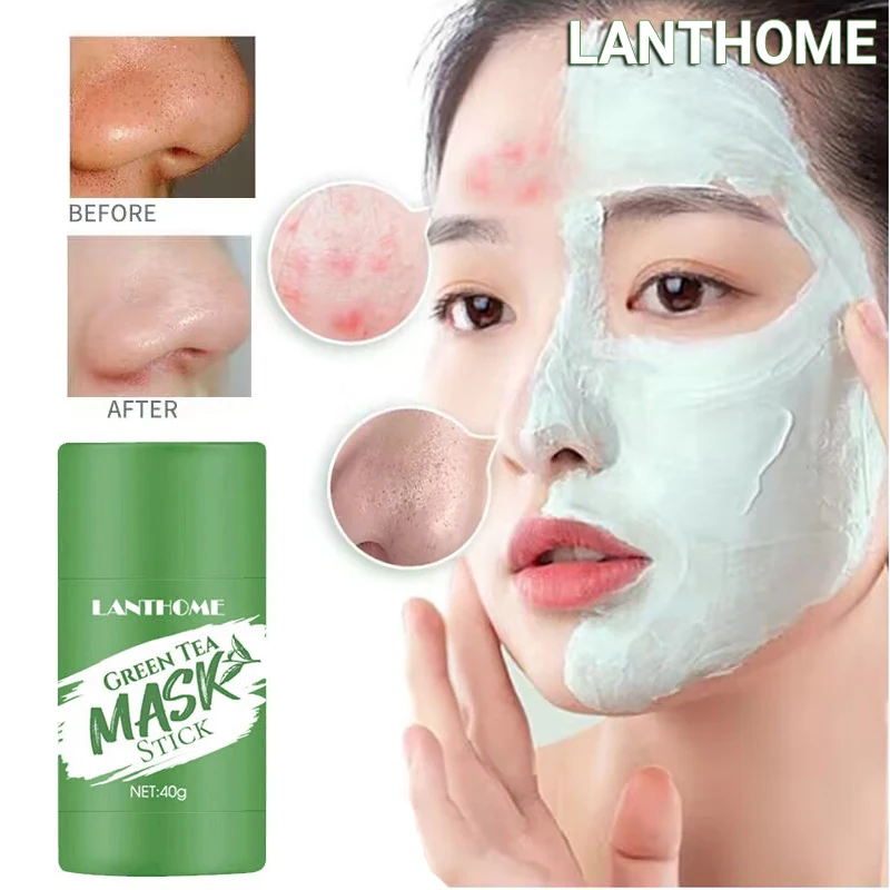 

Green Tea Cleansing Stick Solid Facial Mask Blackhead Remover Oil Control Moisturizing Acne Treatment Whitening Beauty Skin Care