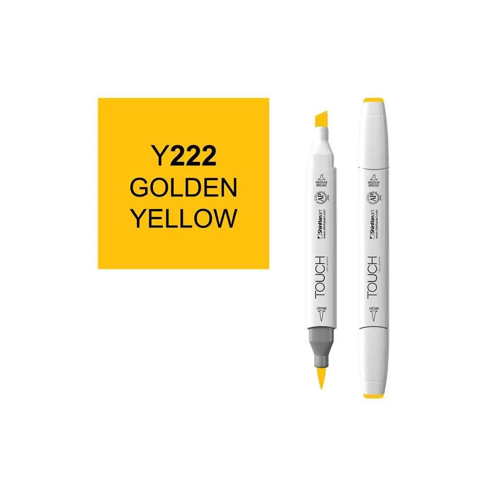 Маркер Touch Twin Brush 222 Золотисто-желтый Y222 on.