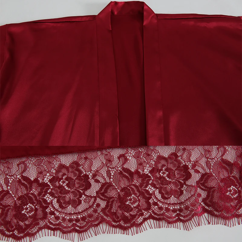 New Style Long Satin Robe Lace Robe Wedding Robes For Bride And Bridesmaid Night Dress Cheaper