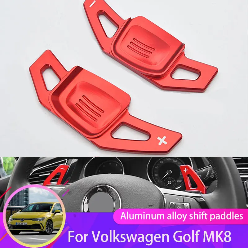 

For Volkswagen VW Golf 8 Mk8 2019 2020 2021 2022 Car Steering Wheel Aluminium Paddle Shifter Extend Car-styling Sticker 1 Pair