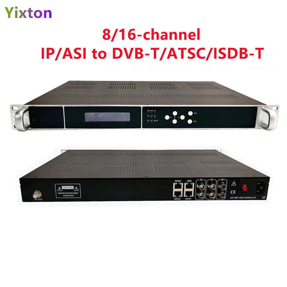 

8/16-channel IP/ASI to DVB-T/ATSC/ISDB-T modulator, multicast RTP/UDP to 16-frequency RF output, cable TV front-end equipment