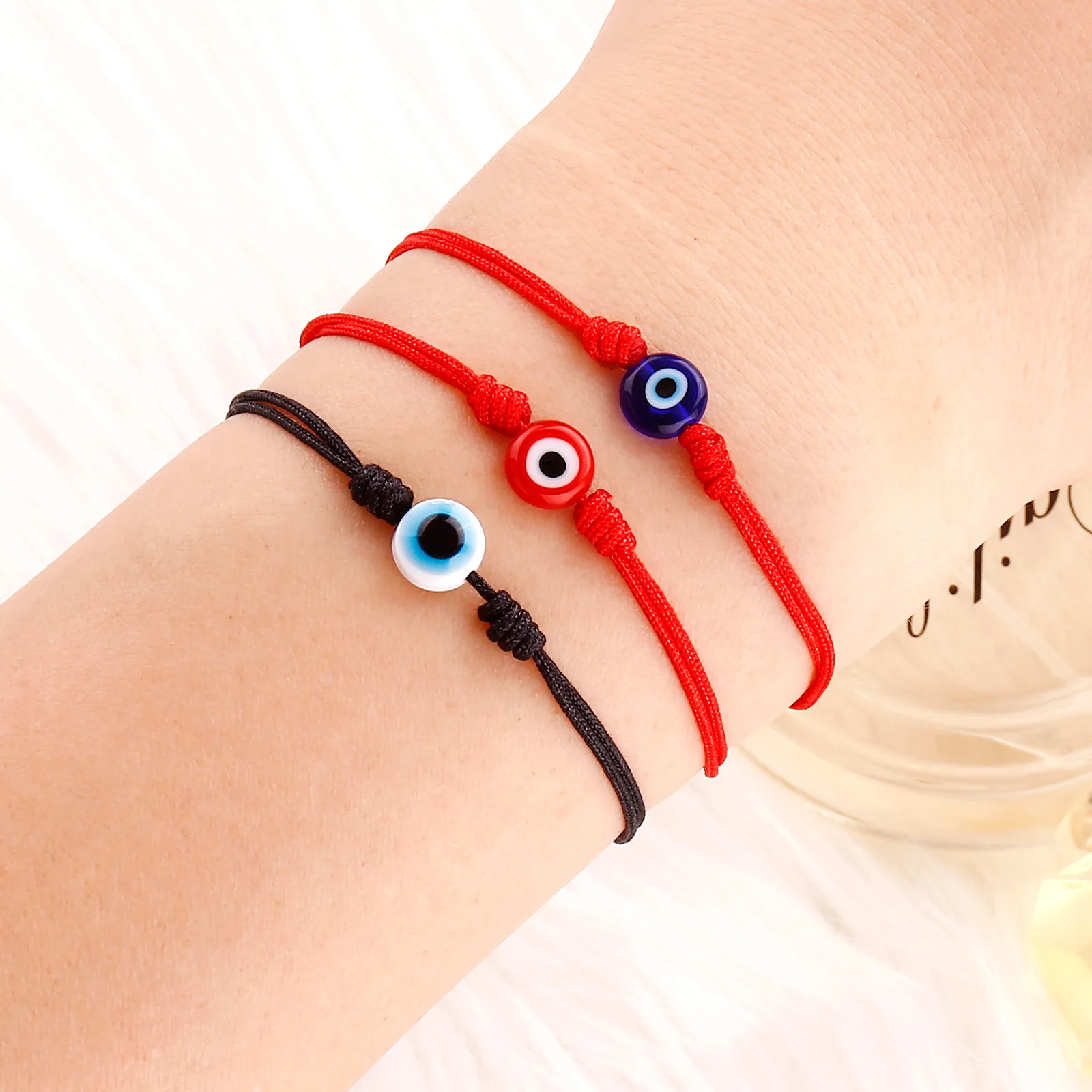 

Japan Korea Handmade Wove Evil Eye Bracelet Colorful Beaded Hand Rope Women Men Jewelry Valentine's Day Gifts Party Accessories
