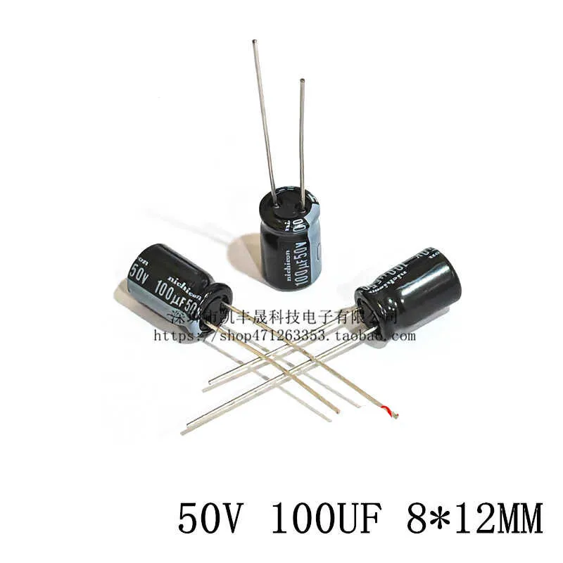 10 шт. Высокочастотный и низкоомный электролитический конденсатор 50 в 100 мкФ 8x1 2 мм