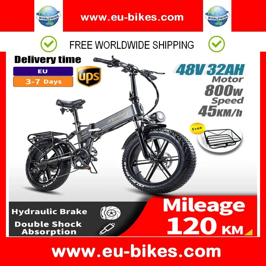 

R7 Electric Bike 20 Inch Fat Tire Off Road Ebike 800W 48V 32AH Powerful Mountain Electric Bicycle For Adults Ebike