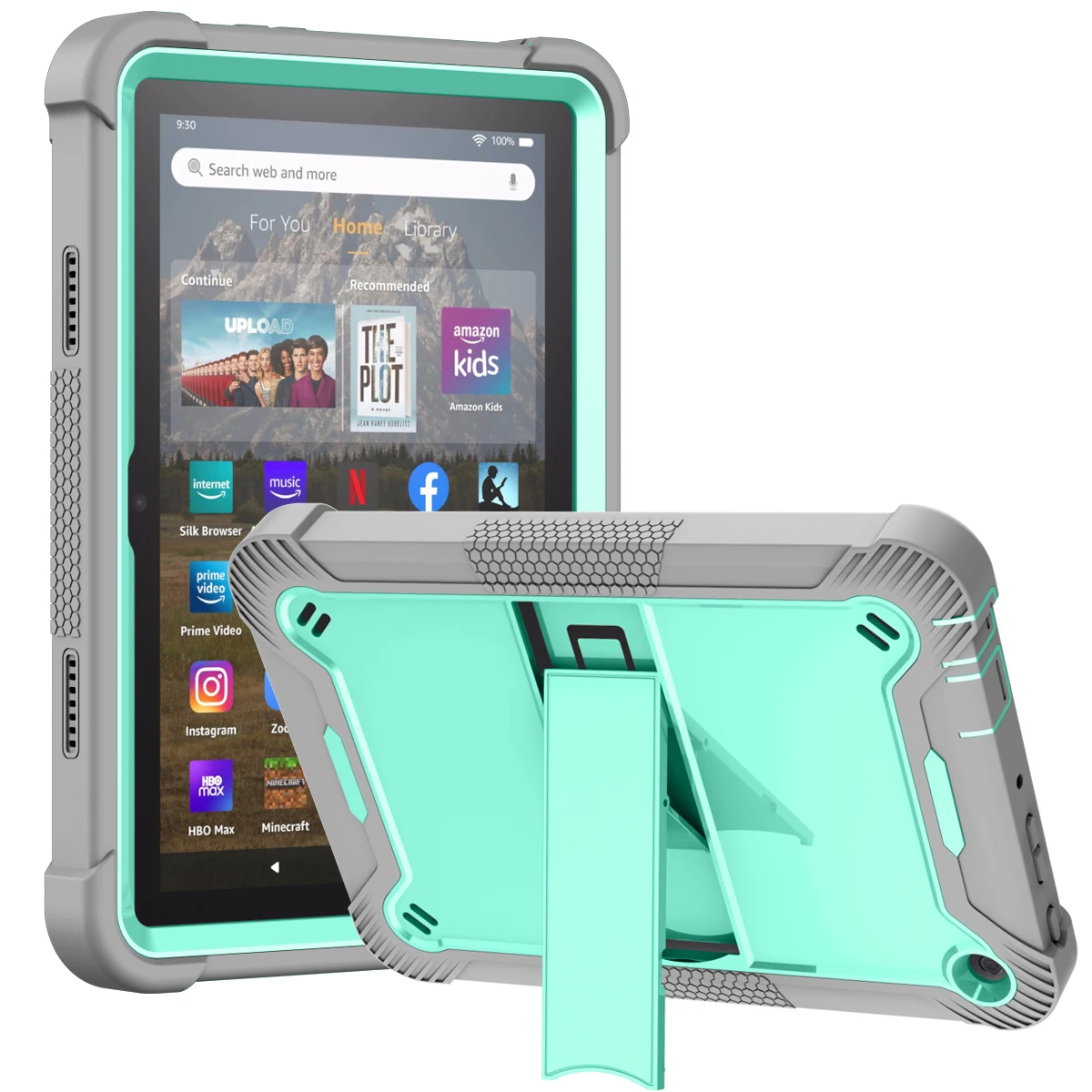 Military Kickstand Bracket Armor Shockproof Rugged Case For Amazon Fire HD 8 2022 8.0 inch Cover