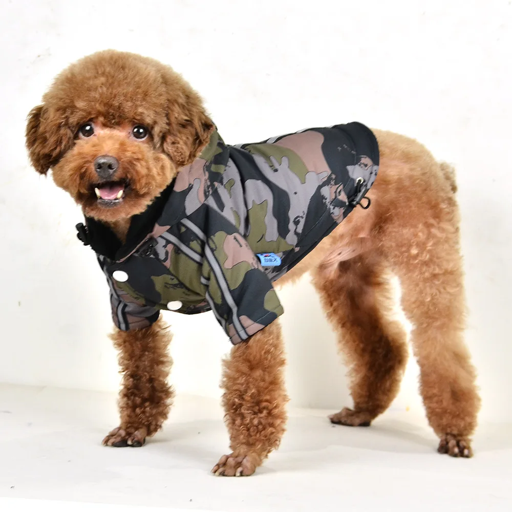 

Luxury Camouflage hooded reflective cotton coat pet clothes dog clothes dog coat LWD204