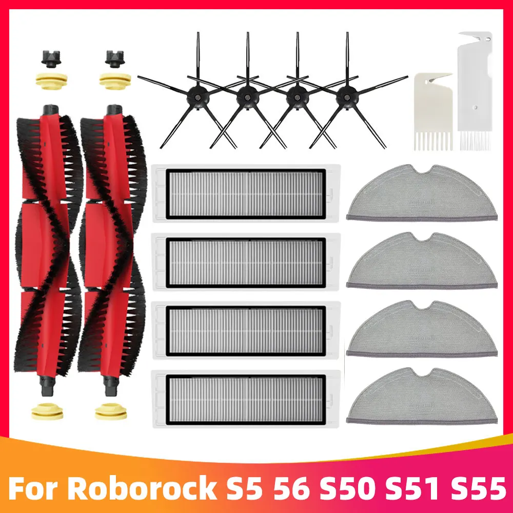 For Xiaomi Roborock S5 S50 S51 S55 S6 S6 Pure S6 MaxV E4 E5 Mijia Robot Vacuum Replacement Main Side Brush Hepa Filter Mop Xiomi