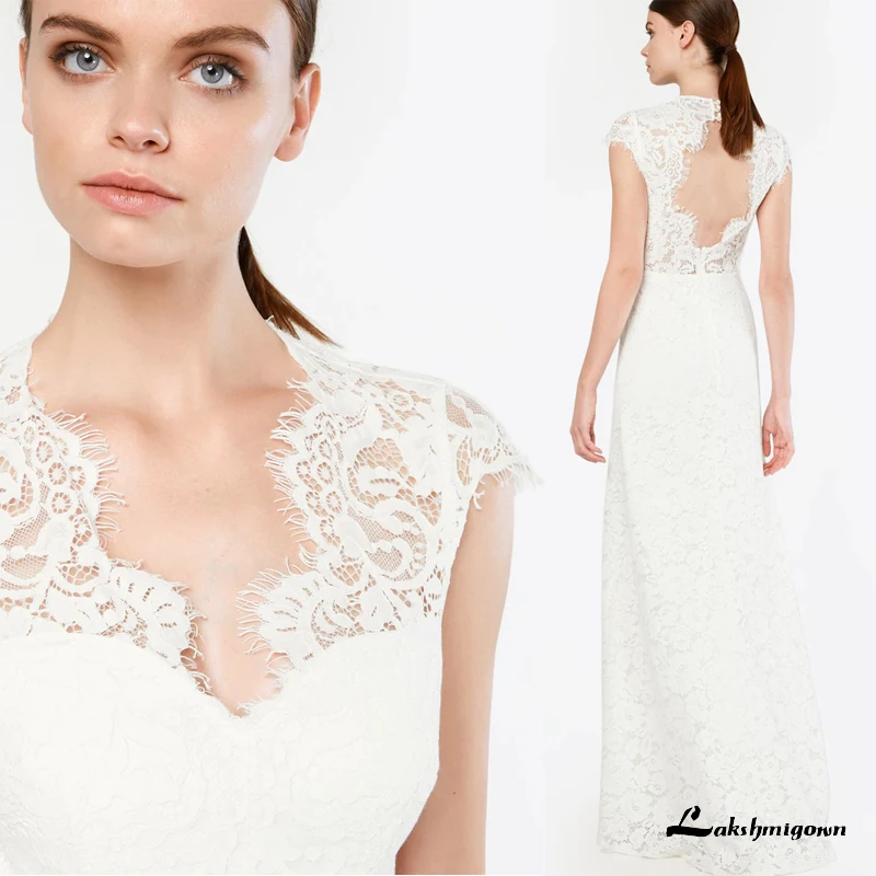 

Элегантные сексуальные кружевные платья-трапеции в стиле бохо с V-образным вырезом и открытой спиной, свадебные платья с аппликацией и откр...