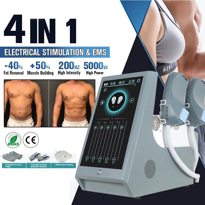 

12 Tesla 4 Handle Hi emt Bodysculpt сжигатель жира Электромагнитная стимуляция мышц скульптурная машина для похудения RF Neo EMS Body