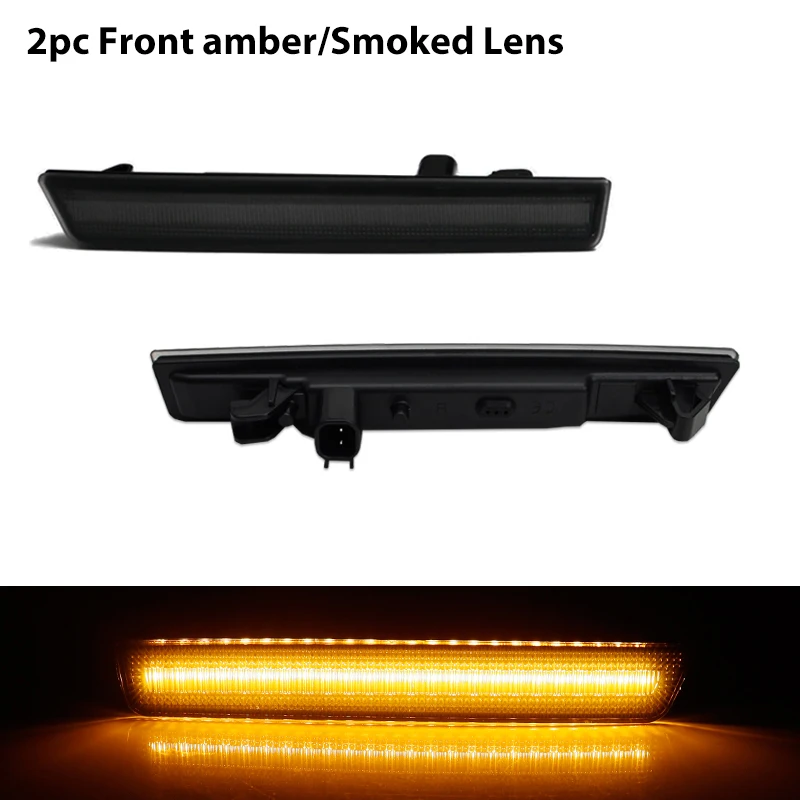 Передний янтарный задний красный светодиодный боковой габаритный фонарь iJDM для Dodge Challenger 2015-2020 годов, замена OEM-сигнала