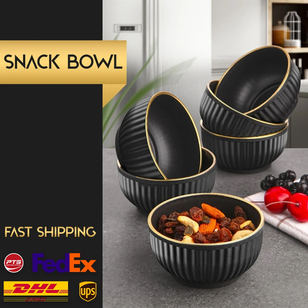 

Позолоченные миски для закусок (пластиковые), 6 шт., маленькая тарелка, кухонные принадлежности, черные