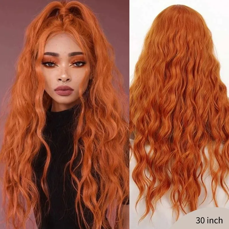 HD Transparent Orange 13x4 Body Wave Lace Front Wig Human Hair Wig For Women  Brazilian Glueless 4x4 Lace Closure Wig