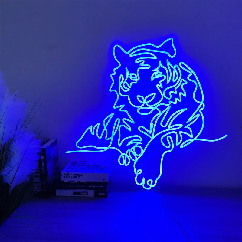 Неоновая вывеска на заказ | Аниме светодиодный Tiger Neon lights Sign Индивидуальный
