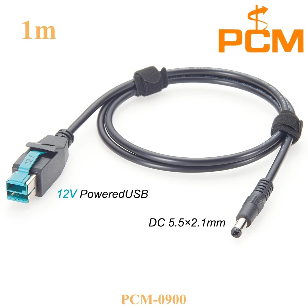 Фото Кабель-переходник USB на DC 12В с разъемом 5.5*2.1мм (DC5521) для POS-принтеров, терминалов и ПК №1