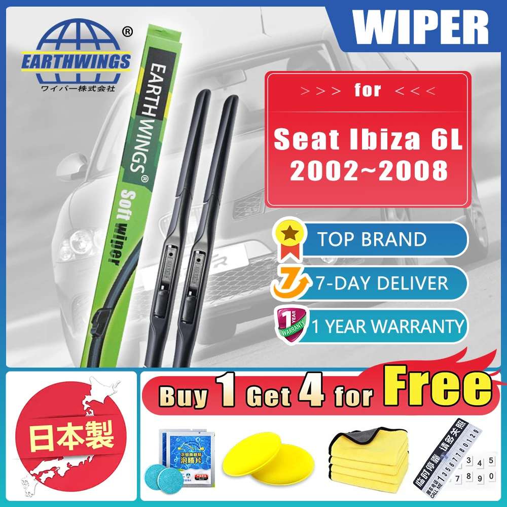 

For Seat Ibiza 6L 2002 2003 2004 2005 2006 2007 2008 Front Wiper Blades Brushes Cleaning Windscreen Windshield Car Accessories