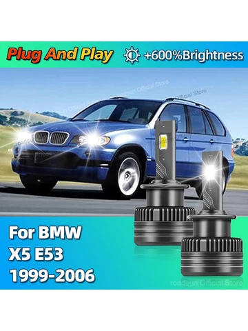 Светодиодные фары HID D2S Turbo Автомобильные лампы 30000LM Двусторонний чип CSP для BMW X5 E53 1999 2000 2001 2002 2003 2004 2005 2006