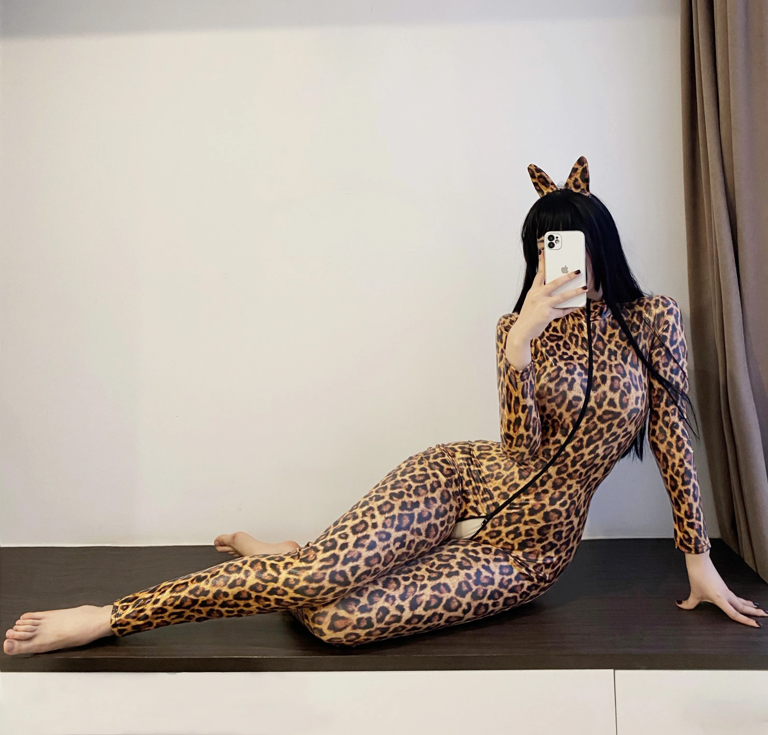 Сексуальное женское кожаное боди облегающий костюм-кошка костюмы Zentai с