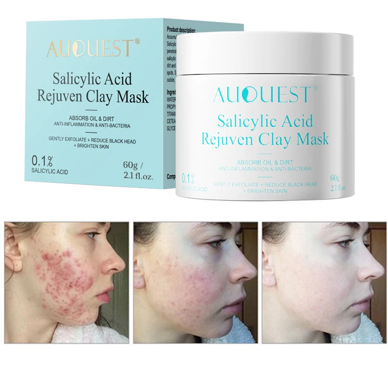 

AUQUEST Salicylic Acid Facial Mask Blackhead Acne Remover Exfoliate Oil Control Glowing Skin Whitening Moisturizing Clay Mask