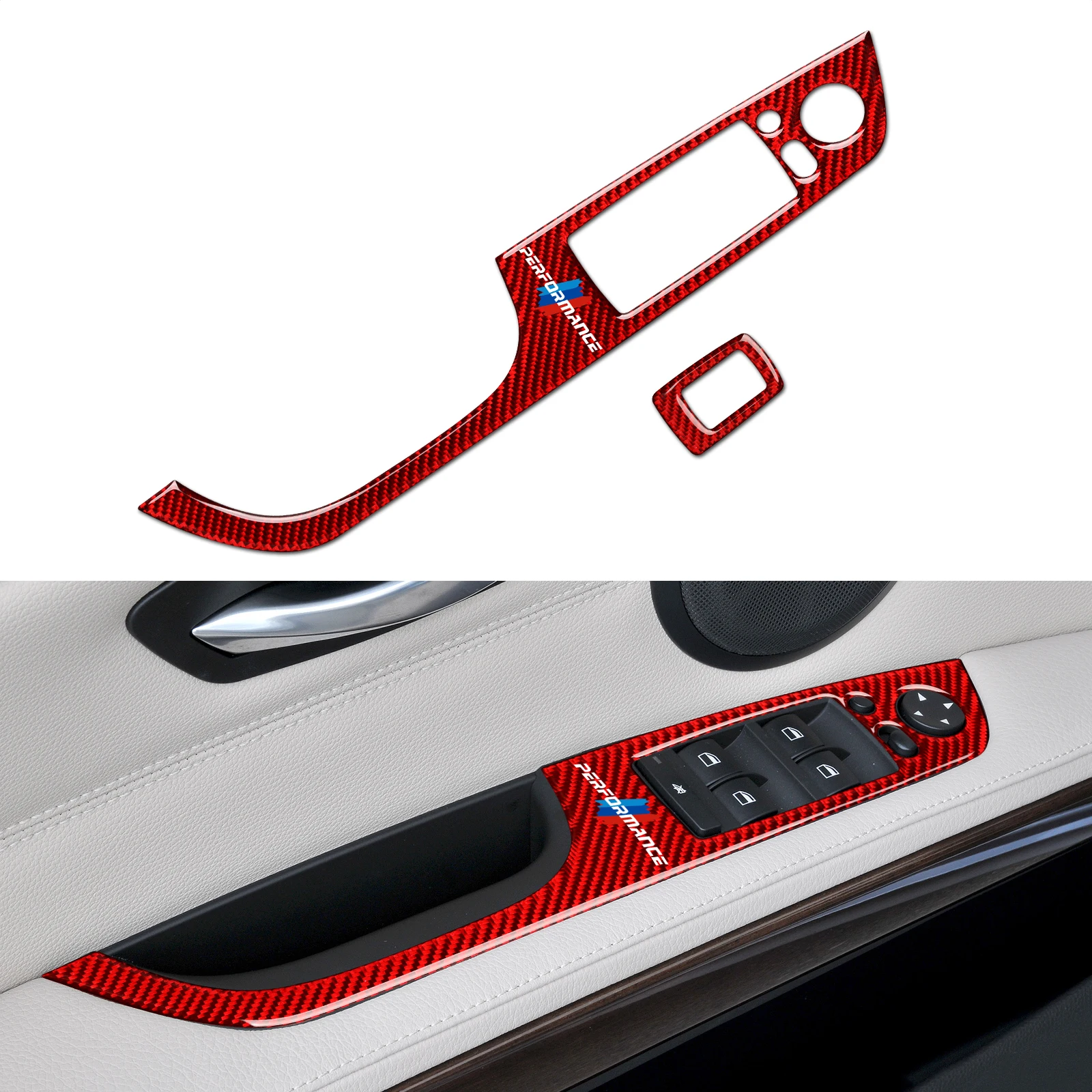 

Car Window Lift Switch Sticker Decal Carbon Fiber Trim for BMW E92 E93 2005-2012 interior Accessories --Coupe Convertible