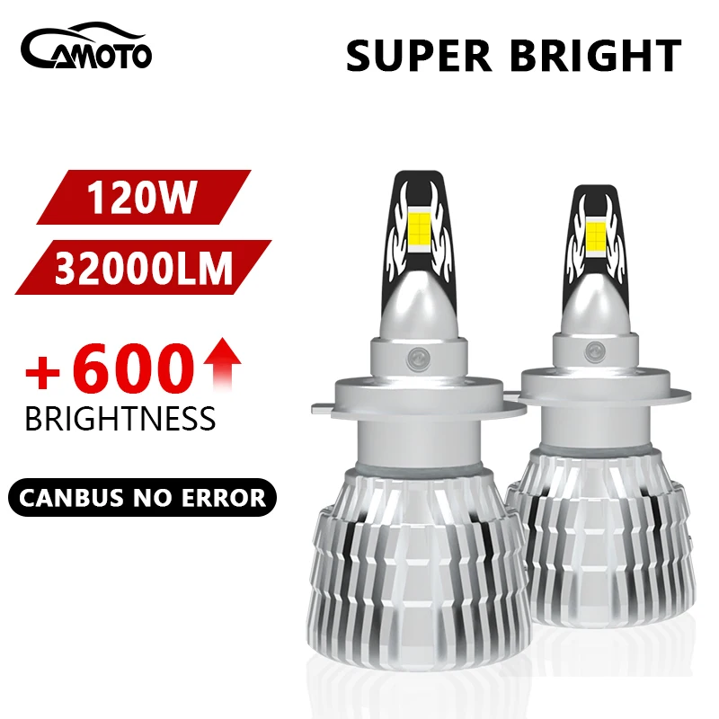 

Светодиодная мини-лампа CAMOTO H7 Canbus для автомобильных фар, 9005 лм, H11, H8, H9, H1, HB3, 9006, HB4, 160, Вт, противотуманная лампа головного света для объектива проектора