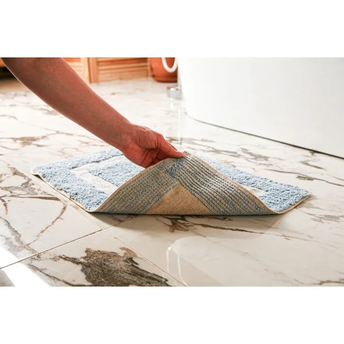 Коврик «Вензель», 40×60 см, 900 г/м2, 100% хлопок, цвет голубой